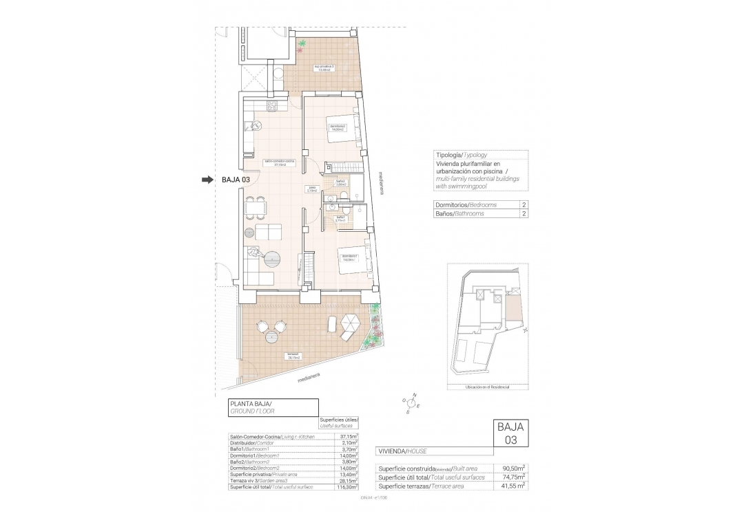 Новое здание - Ground floor apartment - Hondón de las Nieves