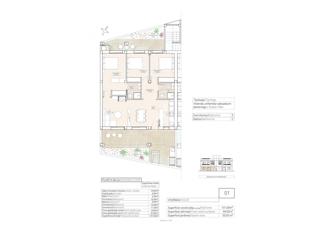 Новое здание - Ground Floor Bungalow - Hondón de las Nieves