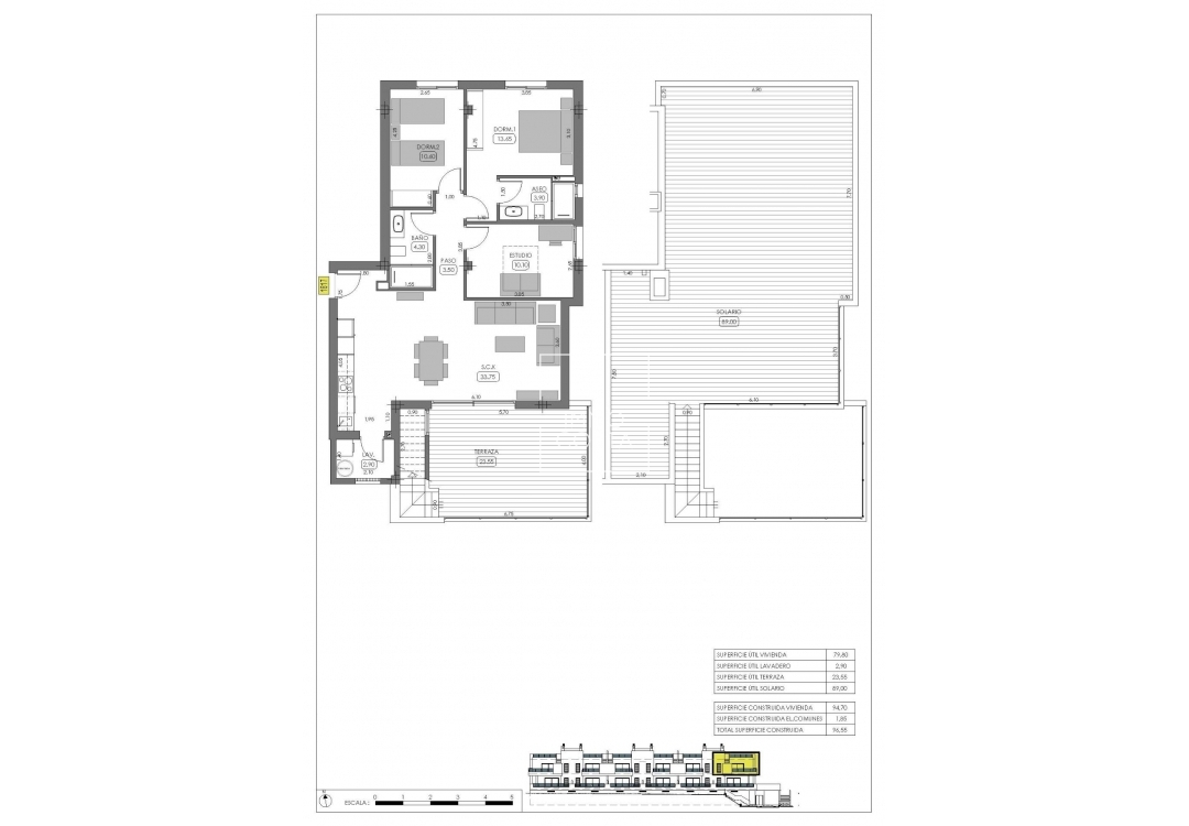 Obra nueva - Top Floor Bungalow - Algorfa